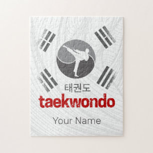 Quebra-cabeça Taekwondo Retro Coreia Bandeira Artes Marciais Vin