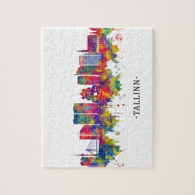 Quebra-cabeça Tallinn Estônia Skyline (Vertical)