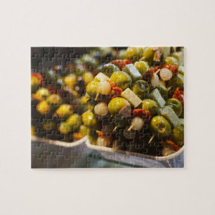 Quebra-cabeça Tapas feitos com azeitonas recheadas