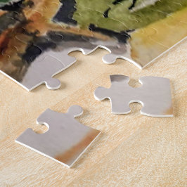 Quebra-cabeça Tapetes de cor amarela com ramos castanhos