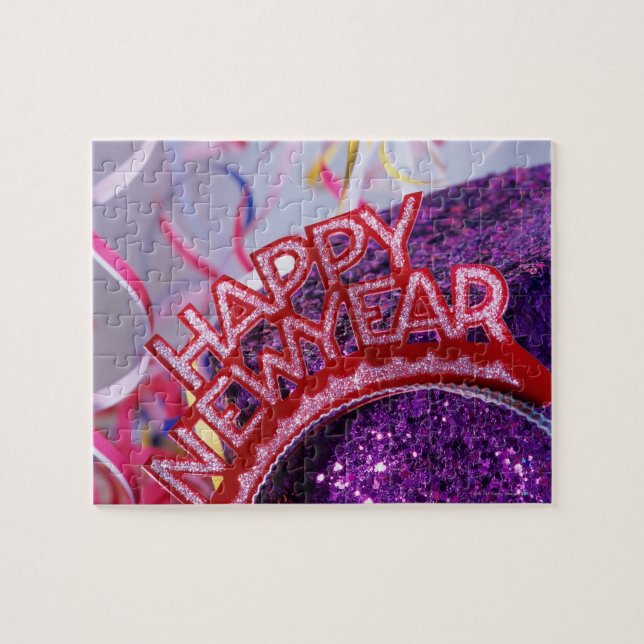 Quebra-cabeça Tara de Ano Novo e chapéu sequestrado, com (Horizontal)