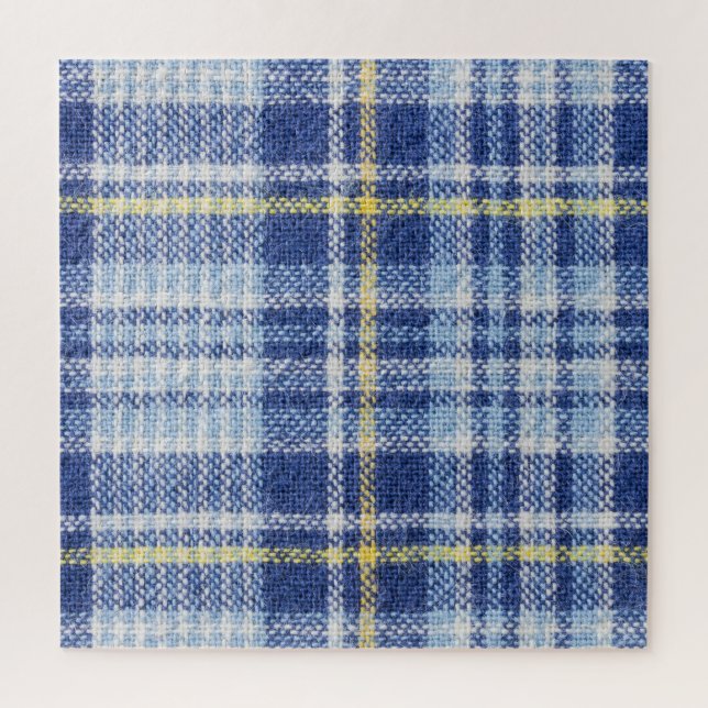 Quebra-cabeça Tartan Amarelo Azul: Xadrez Moda (Vertical)
