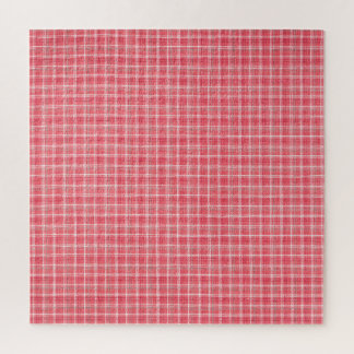 Quebra-cabeça Tartan de xadrez vermelho retrorado: padrão sem co