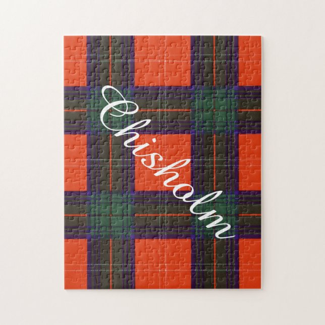 Quebra-cabeça Tartan do Scottish da xadrez do clã de Chisholm (Vertical)