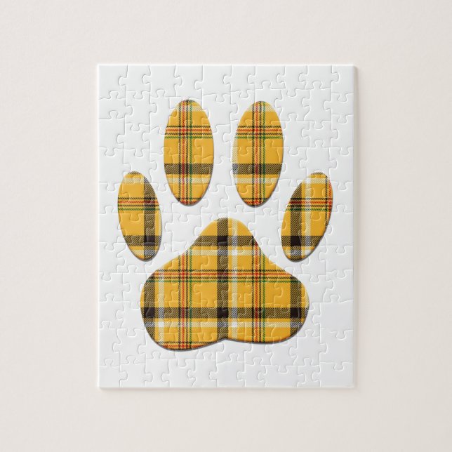 Quebra-cabeça Tartan Dog Paw Print (Vertical)