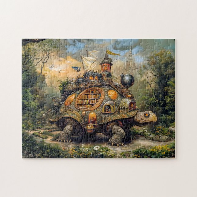 Quebra-cabeça Tartaruga com Biblioteca e terraço no Pat (Horizontal)