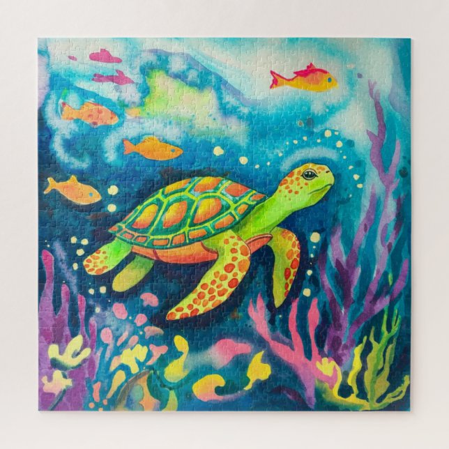 Quebra-cabeça Tartaruga de pintura (Vertical)