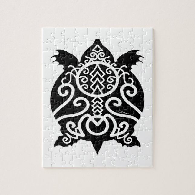 Quebra-cabeça Tartaruga de Snapper Preto (Vertical)