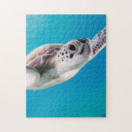 Quebra-cabeça Tartaruga do Mar Gorda Nadando no Oceano