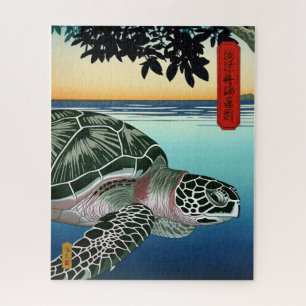 Quebra-cabeça Tartaruga Marinha entre Mangues - Arte Japonesa