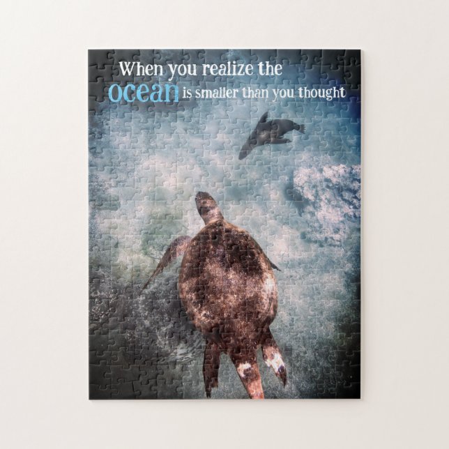 Quebra-cabeça Tartaruga marinha submarina (Vertical)