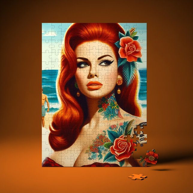 Quebra-cabeça Tattooed Redhead Pin-up (Criador carregado)