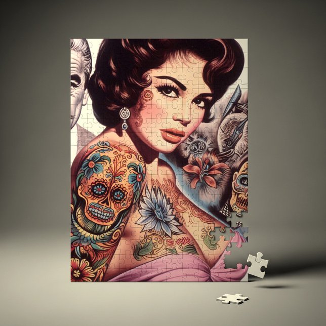Quebra-cabeça Tatuagem retrô Pin-up (Criador carregado)