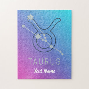 Quebra-cabeça Taurus Zodiac Sinal Watercolor Horoscope