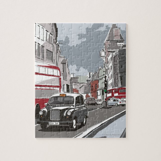 Quebra-cabeça Taxi em Londres (Vertical)