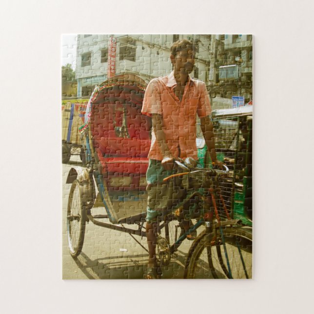Quebra-cabeça Táxi Rickshaw Bangladesh (Vertical)
