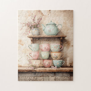 Quebra-cabeça Teacups e Pote de chá - Russo