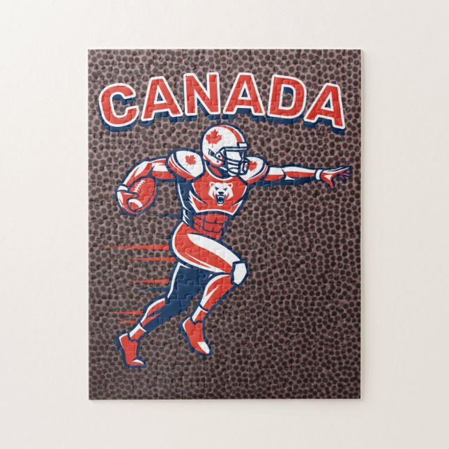 Quebra-cabeça Team Canada Football Dynamic Patriotic Athlete Art (Vertical)