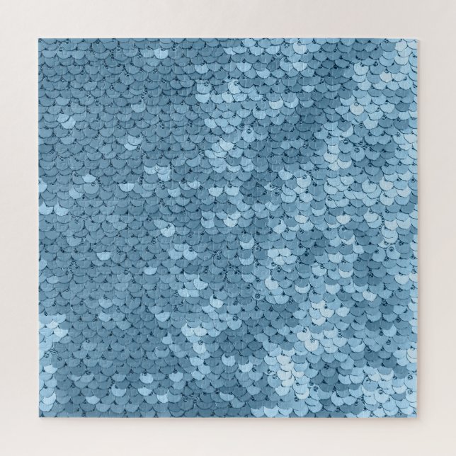 Quebra-cabeça Tecido Sequin: Shimmer Azul Céu. (Vertical)
