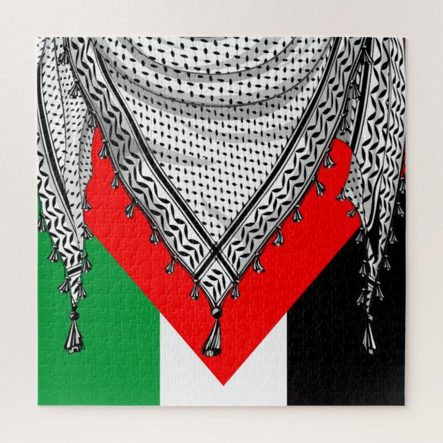 Quebra-cabeça Tecido Tradicional do Keffiyeh Scarf Palestino (Vertical)