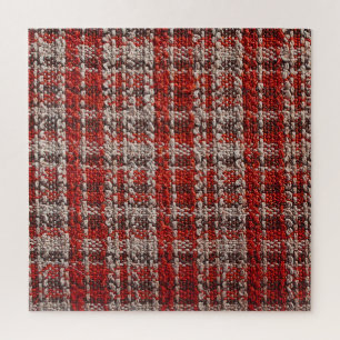 Quebra-cabeça Tecido Vermelho Tartan: Fundo Texturizado