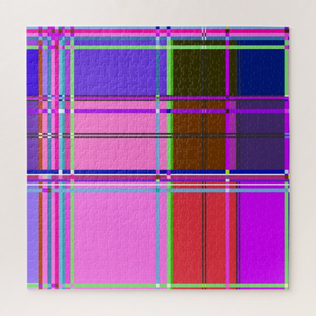 Quebra-cabeça Tecido xadrez rosa padrão de tecido madras (Vertical)