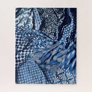 Quebra-cabeça Tecidos Blue White Indigo