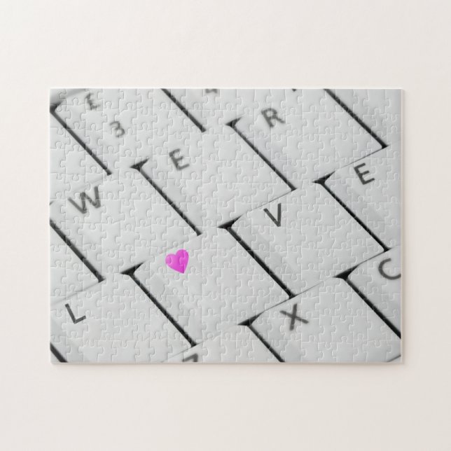 Quebra-cabeça Teclado para Computador com Letras de Amor (Horizontal)