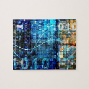 Quebra-cabeça Tecnologia do código binário do fundo da imagem de