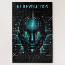 Quebra-cabeça Tecnologia IA — robótica moderna verde