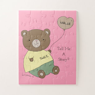 Quebra-cabeça Tedd E. Teddy Bear Pink Personalizado