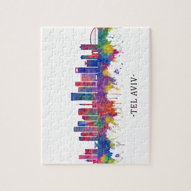 Quebra-cabeça Tel Aviv Israel Skyline (Vertical)