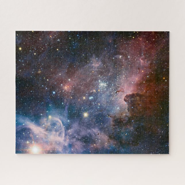Quebra-cabeça Telescópio do Hubble da Nebulosa Vermelha e Azul (Horizontal)