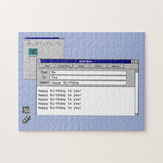 Quebra-cabeça Tema de Computador Windows 95 Personalizado de Ani (Horizontal)