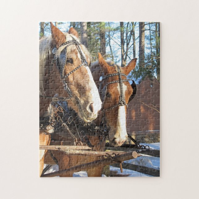 Quebra-cabeça Temático Cavalos de Inverno (Vertical)