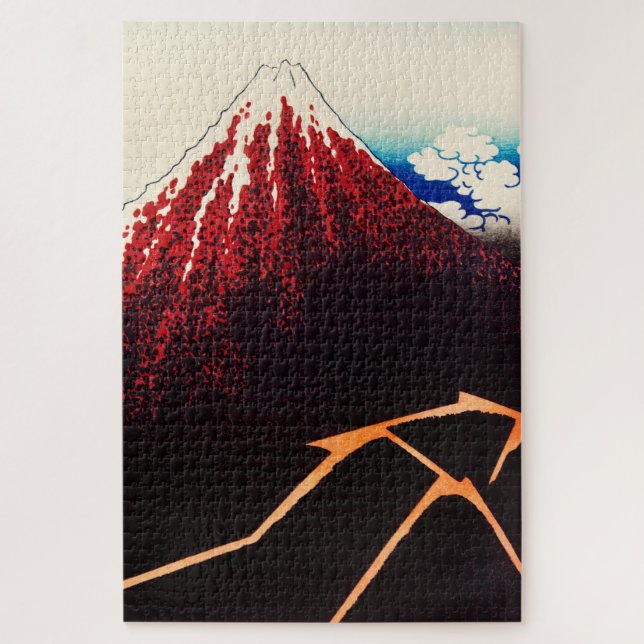 Quebra-cabeça Tempestade abaixo do cume por Katsushika Hokusai (Vertical)
