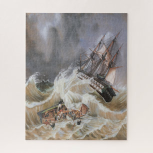 Quebra-cabeça Tempestade no navio Clipper no mar dos anos 1870