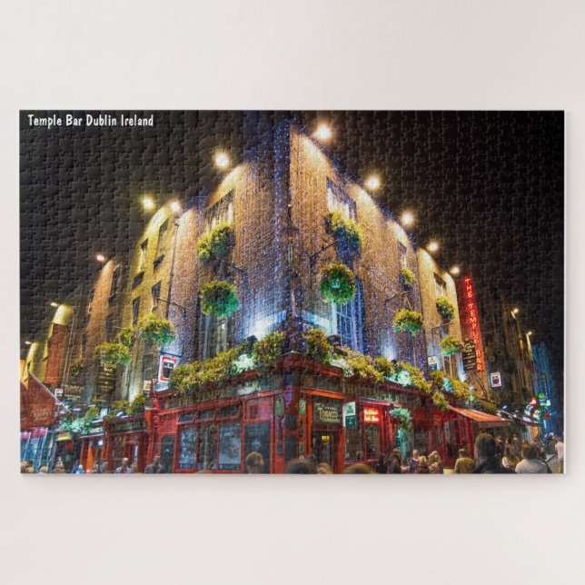 Quebra-cabeça Temple Bar Dublin Irlanda. (Horizontal)