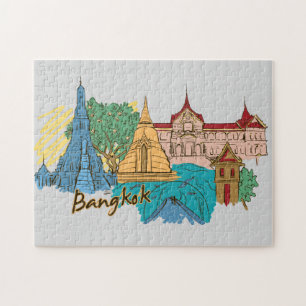 Quebra-cabeça Templo de Viagem de Bangkok Tailândia