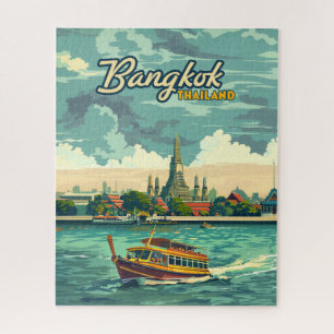 Quebra-cabeça Templo de Viagens vintage da Ásia em Bangkok