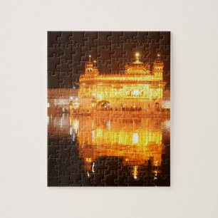 Quebra-cabeça Templo dourado Amritsar India norte na noite
