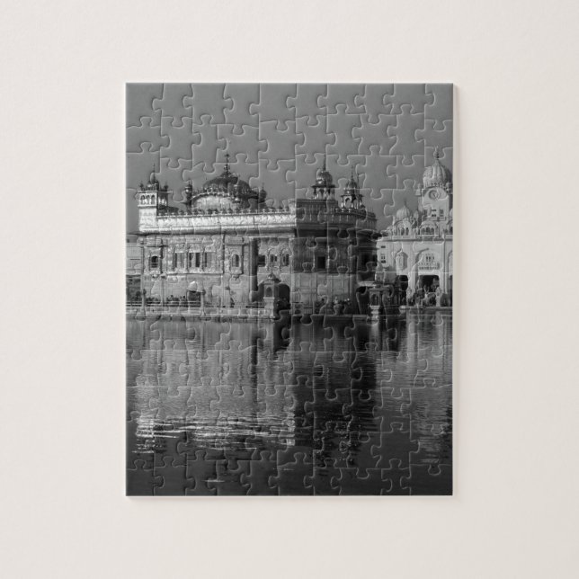 Quebra-cabeça Templo dourado de B&W em India (Vertical)
