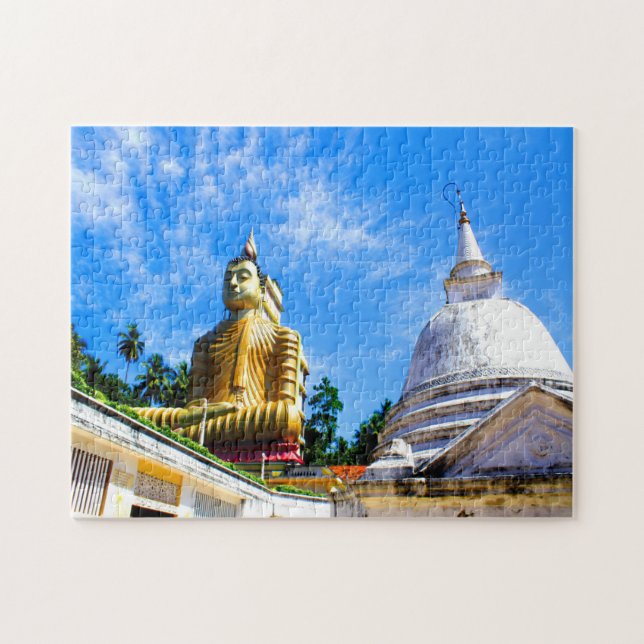 Quebra-cabeça Templo Dourado Sri Lanka. (Horizontal)
