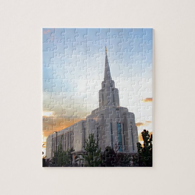 Quebra-cabeça templo mórmon Oquirrh Mountain Utah LDS (Vertical)
