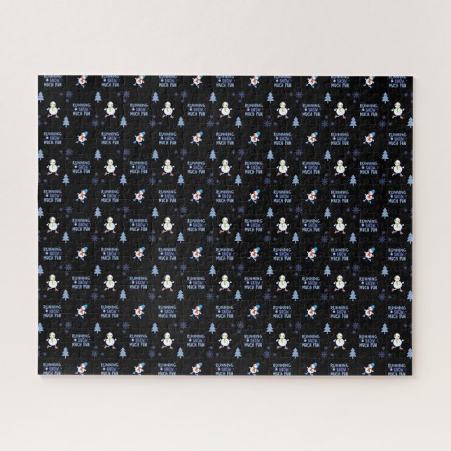 Quebra-cabeça Tempo Frio Correndo Neve De Natal (Horizontal)