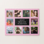 Quebra-cabeça Ten Photo Collage Best Friends Forever Pink<br><div class="desc">Ten Photo Collage Best Friends Forever pink and black jigsaw puzzle.</div>