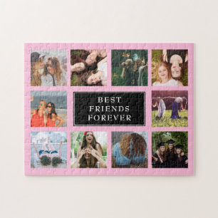 Quebra-cabeça Ten Photo Collage Best Friends Forever Pink