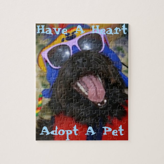 Quebra-cabeça Tenha Um Coração. Adote Um Pet. (Vertical)