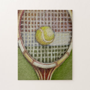 Quebra-cabeça Tênis Racket com Ball Lay na Corte