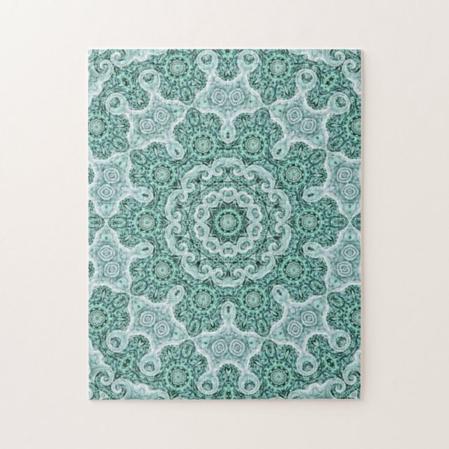 Quebra-cabeça tentador em azul-verde (Vertical)